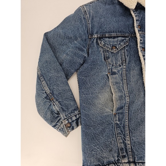 Vtg Levi's Men's Size 42L Denim Trucker Jacket San Francisco Red Label Sherpa - Picture 3 of 14